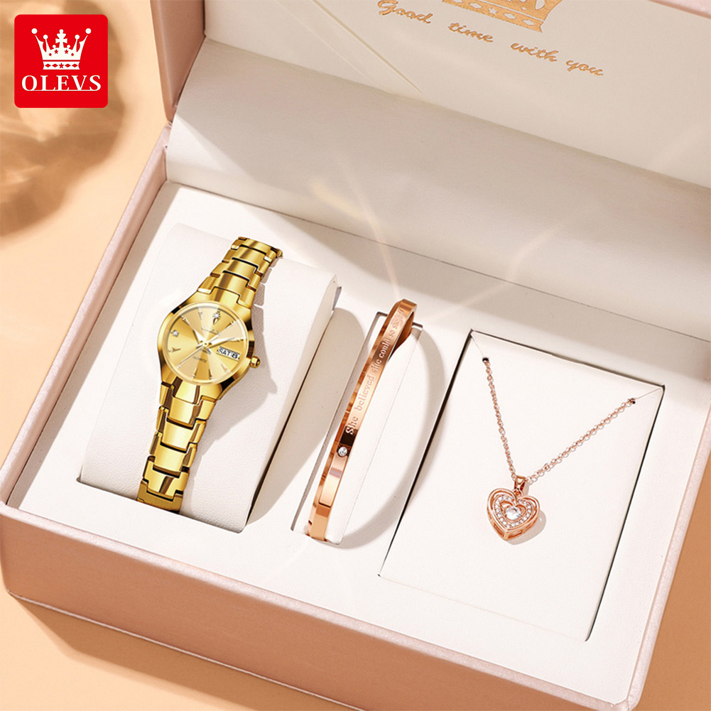Luxury Watch With Bracelet - OLEVS Bayanlar Izle 8697 Lüks Zarif
