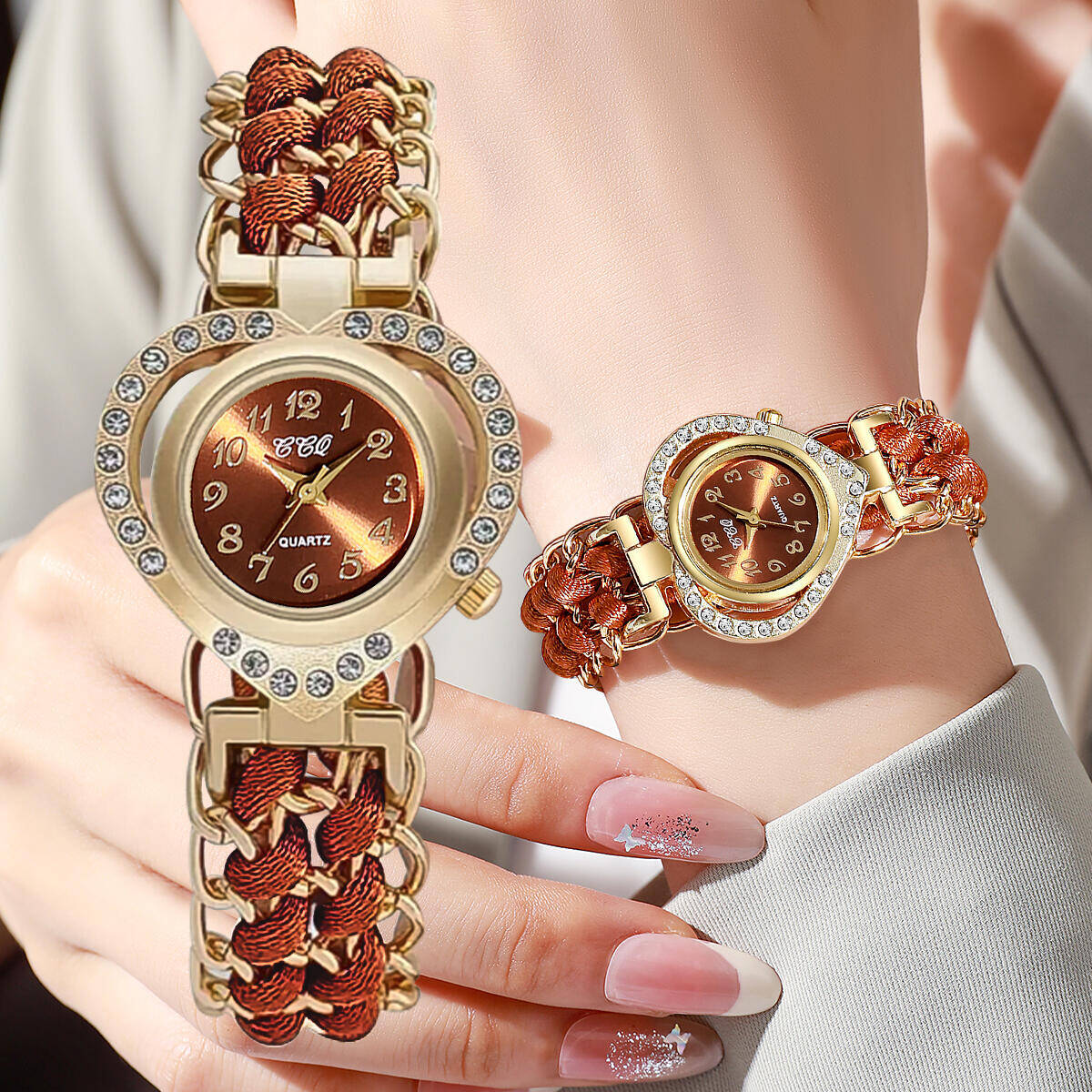Open Heart Watch - Moda Taklidi Kalp Kadran Kadın Saatler