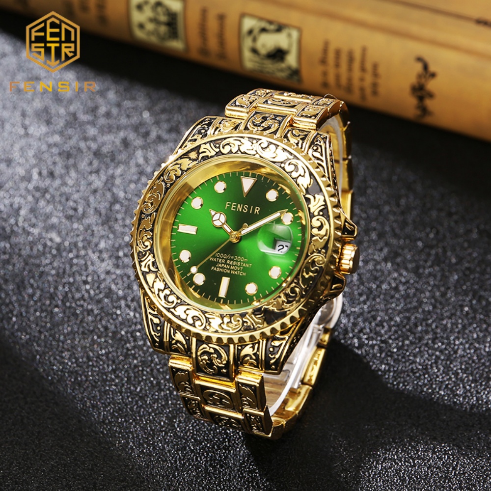 Luxury Watch And Price - Vintage Kabartmalı Erkek Kuvars Saati, Kazınmış
