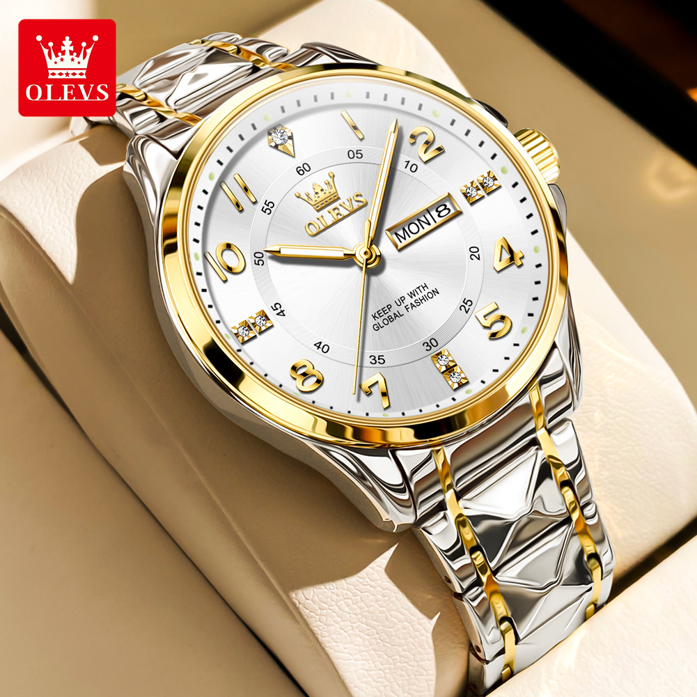 Luxury Watch With Arabic Numerals - OLEVS Marka orijinal kol saati Arap