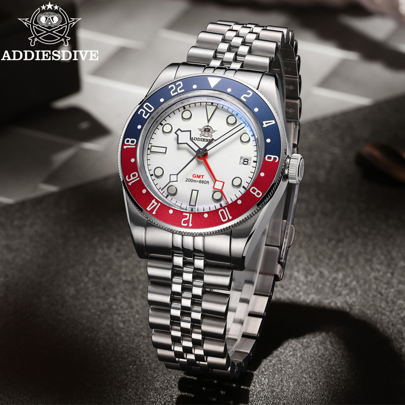 ADDIESDIVE 39mm erkek Kuvars K - Gmt Dual Timezone Watch incelemesi ve fiyatı