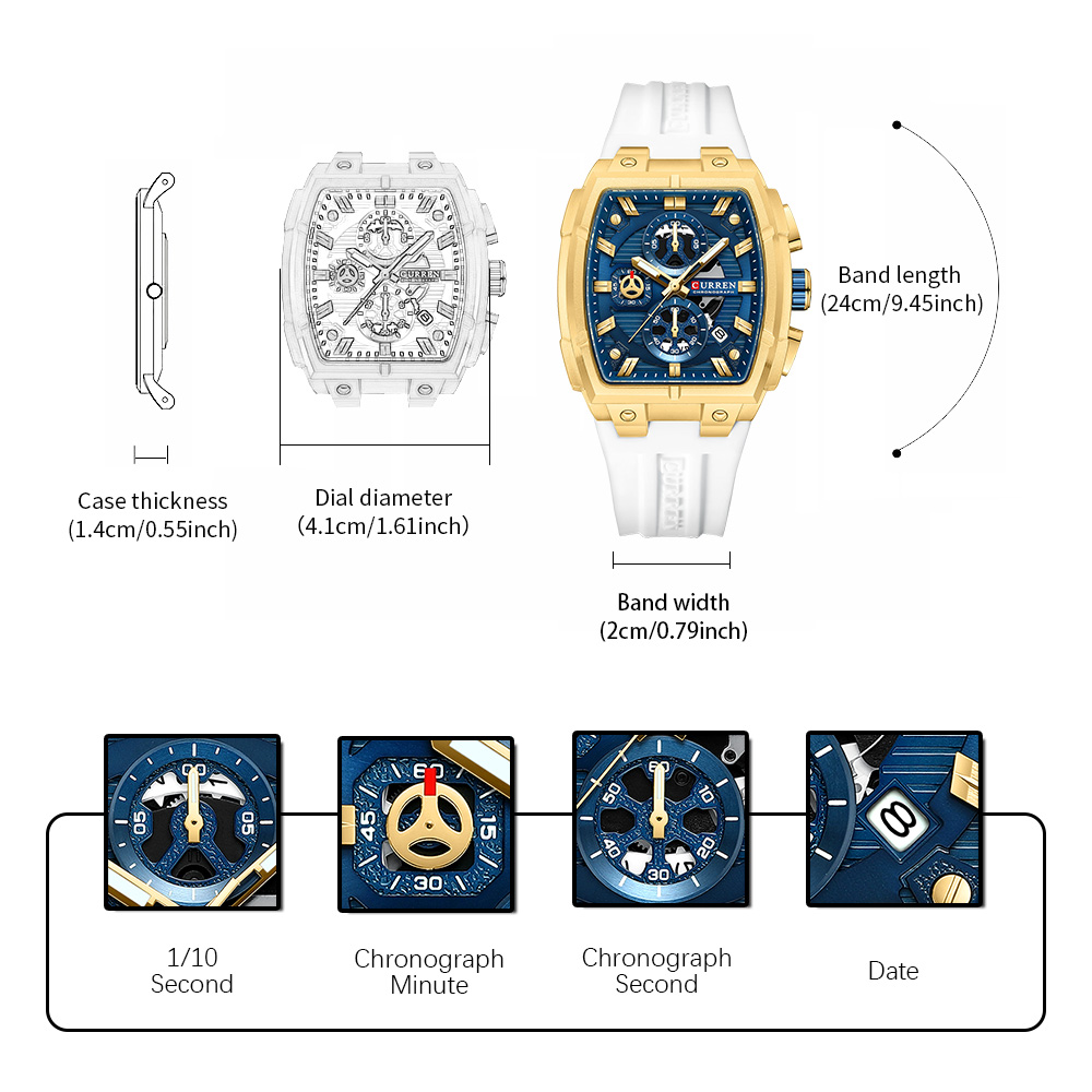 CURREN Lüks Vintage Erkek Spor - Luxury Watch With Bracelet incelemesi ve fiyatı