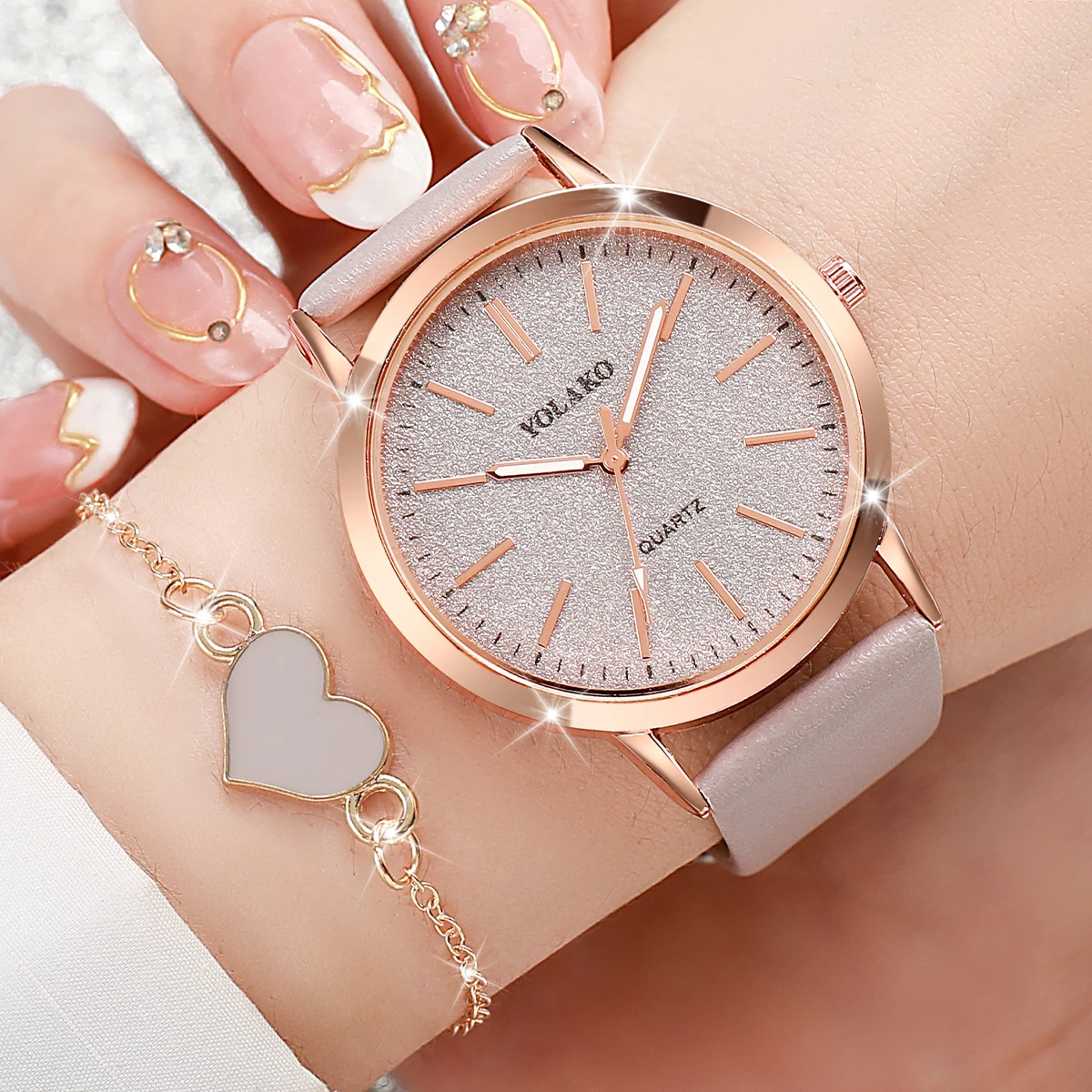 2 adet/takım moda kadın saatle - Open Heart Watch incelemesi ve fiyatı