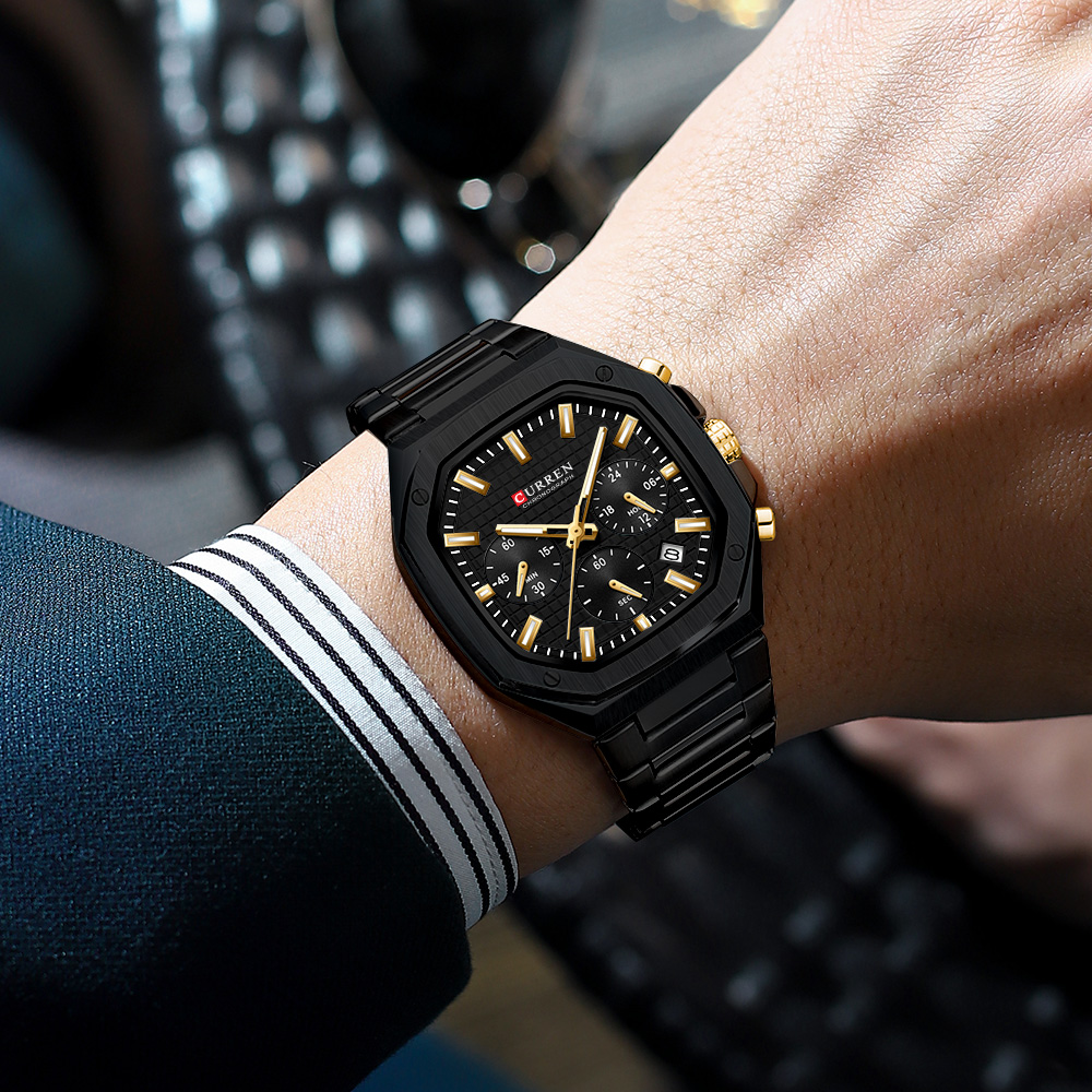 CURREN Lüks Kare Chrono İzle E - Luxury Watch With Bracelet incelemesi ve fiyatı